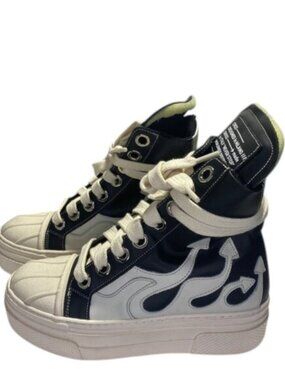 NEW CRISTIAN ZERO TRE Men’s High-Top Sneakers Flame 300 Leather Lace-Up Size 5.5